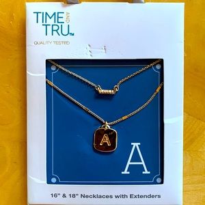 Time and Tru Plated Gold “A” Necklace